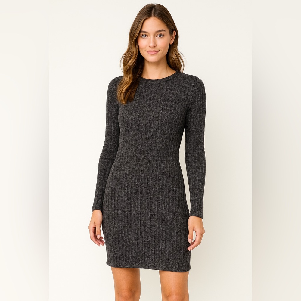 Forever 21 Charcoal Knit Sweater Dress NWT Winter Collection Cozy Chic Look